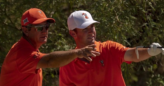 Austin Eckroat with OSU Coach Alan Bratton (OSU Athletics photo)